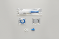 AVANTI+ Catheter Sheath Introducer complete kit overhead: sheath, dilator, guidewire port, and SLIX valve housing with size labeling