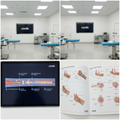 Split-screen educational image showing vascular closure device deployment animation and technique guide