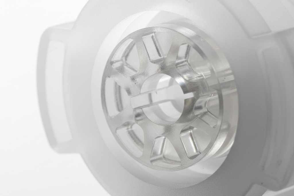 Close-up of SLIX valve internal slit-seal mechanism showing backbleed control architecture